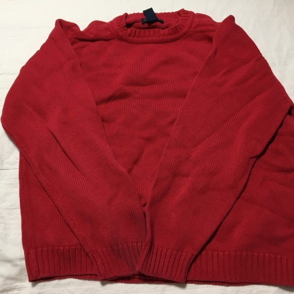 plain red sweater